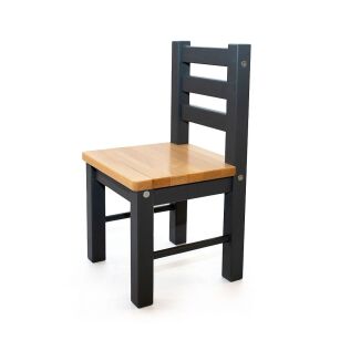 Krzesełko dziecięce drewniane szare POLSKI PRODUKT