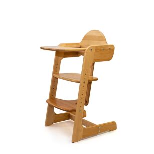 Krzesełko do karmienia dzieci naturalne lakier bezbarwny, drewniane, POLSKI PRODUKT